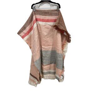 Women’s Madewell Scarf Wrap Wide‎ Long Multicolored Striped Acrylic